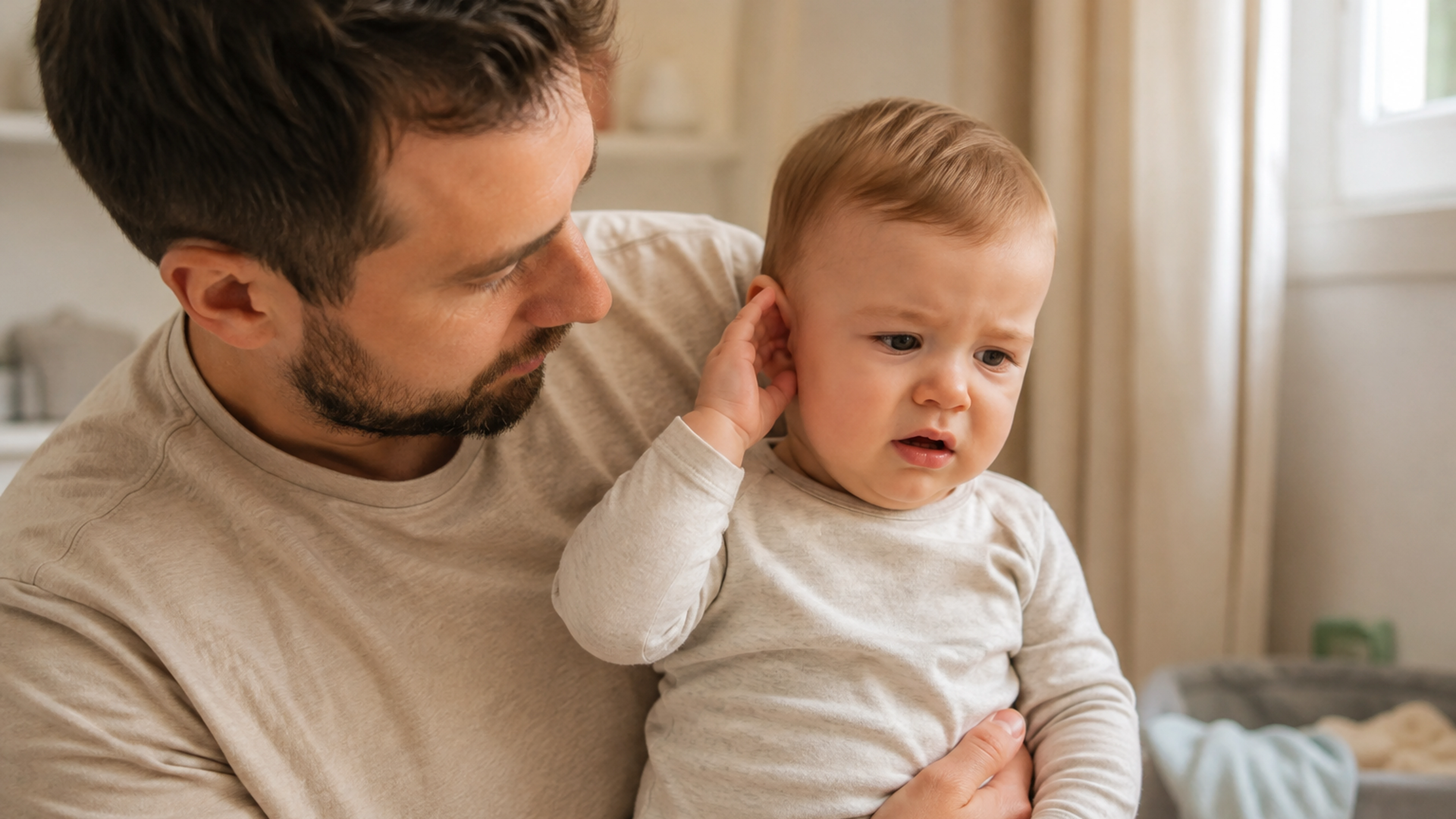 Illustration éditoriale pour l’article « Comment reconnaitre une otite chez bébé et réagir vite »