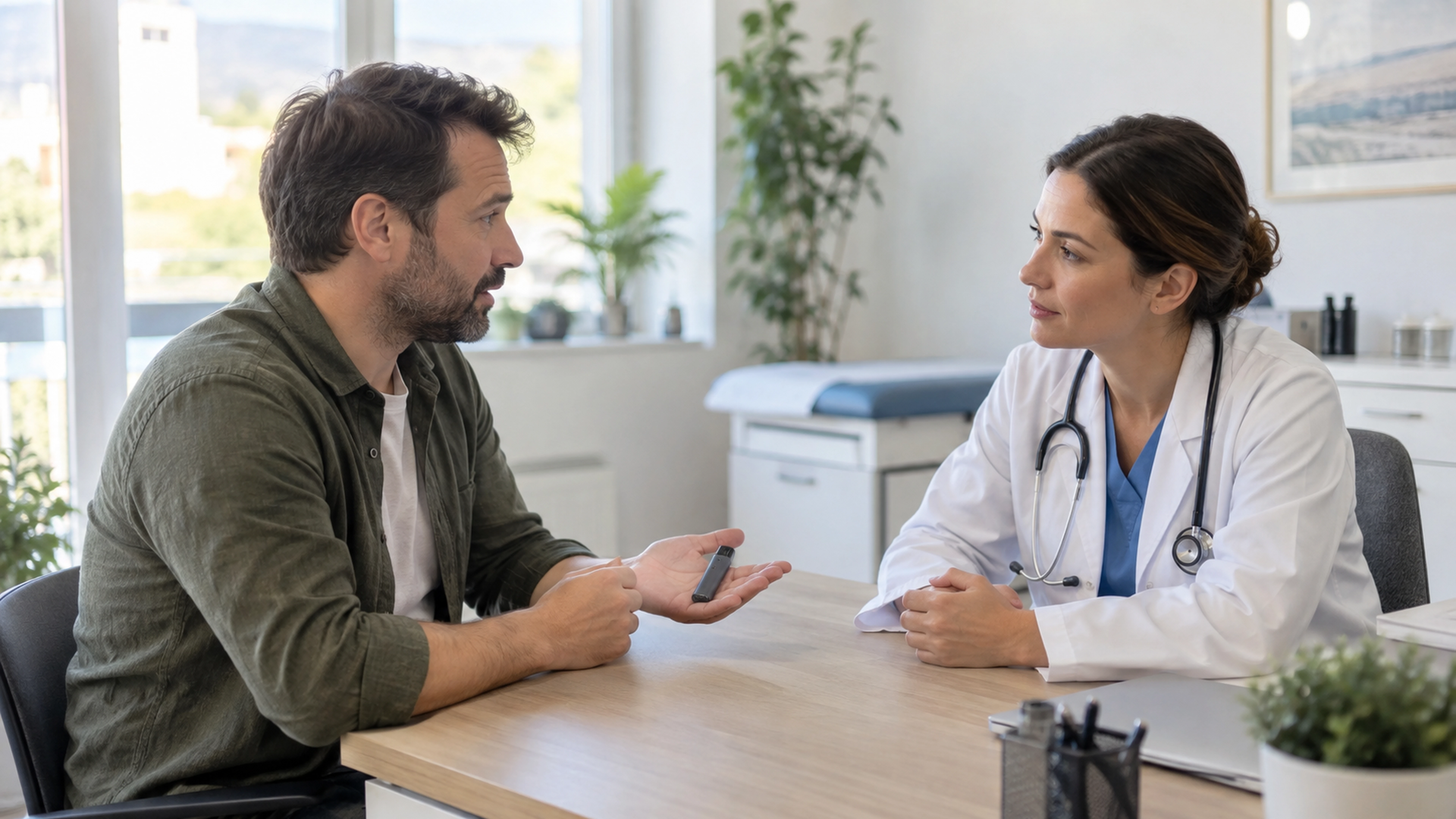 Illustration éditoriale pour l’article « Pourquoi dire à votre médecin que vous consommez la puff »