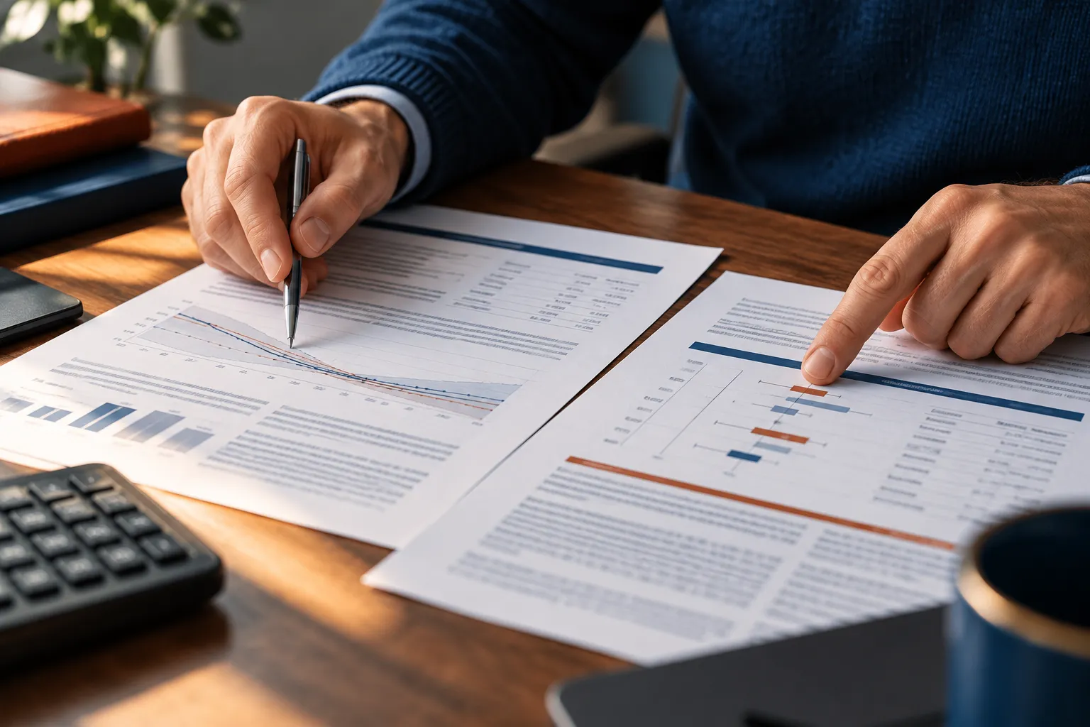 Des documents d’essai clinique sont comparés pour distinguer les analyses statistiques.